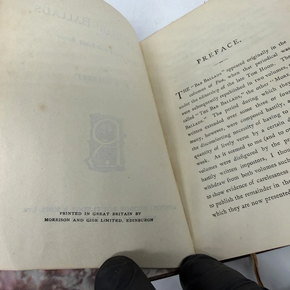 W.S. Gilbert Fifty Bab Ballads Hardcover Book Gilt Leather Vintage Antiquarian